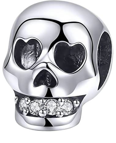 MariaFonte Breloque Charm New 2025 Crâne Halloween Pendentifs Original Charming Bead Argent 925 Maman Coeur Compatible Rose Porte-bonheur Famille Noël Femme Bracelet Or Fille Infini Bracelet