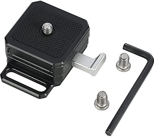 NICEYRIG Mini V-Lock Mount Plate with Quick Release Base Plate, Arca-Swiss Standard Baseplate for SLR Camera, Battery Pack, Recorder, Flash Light - 441