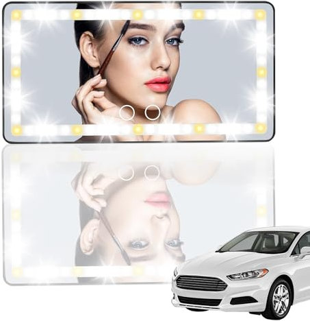 Schminkspiegel mit Licht für Auto,Universal Sonnenblende Spiegel,Baby Kinder Rückspiegel,Rücksitzspiegel, Portable car mirror