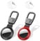 Jelava® Airtag Keyring 2 Pack, Apple Air Tag Holder with Carabiner, Magnetic Airtag Case Design by Aluminum Alloy, Air Tag for Dog/Cat Collar, Car/House Keys, Luggage(Black+Red)