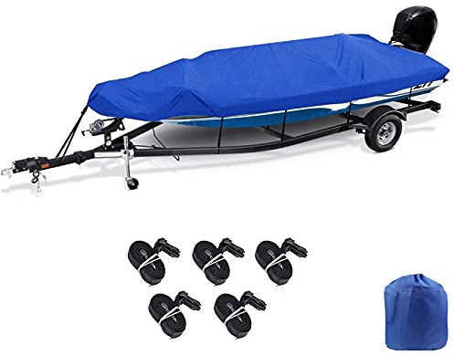 DTLEO Bootsabdeckplane Wasserdicht Staub Schutz Cover 11ft - 27ft Trailerable Bootsabdeckung 210D Anti-UV Fischerboot Plane Ruderboote V-Rumpf,11to13ft