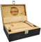 Wise Skies Wooden Rolling Box - Boxes with Hinged Lids Rolling Tray Storage (X - Large - Black)