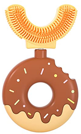 Kinder U-Form Zahnbürste, Donut Silikonbürstenkopf U-form Zahnbürste für Rundumreinigung, Manuelle U-förmige Zahnbürste Ganz Mund Zahnbürste Für Kinder von 2-6 Jahren
