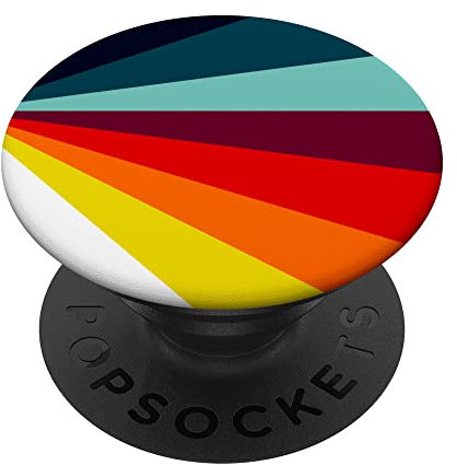Retro Streifen Telefon Vintage Bunt 70er 80er Jahre Telefon PopSockets mit austauschbarem PopGrip