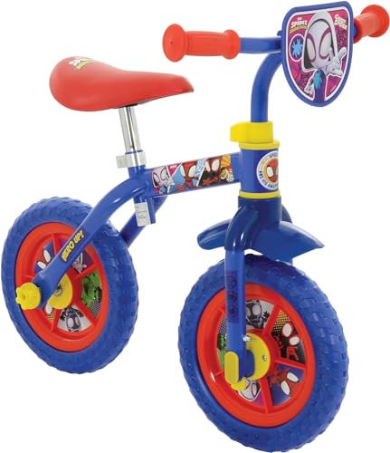 Marvel Unisex Jugend Spidey and His Amazing Friends Swtich It Multi Character 2-in-1 25,4 cm Trainingsrad 2-in-1-Trainingsrad, (10 Zoll), Mehrfarbig, 10inch