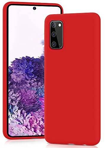 YATWIN für Samsung Galaxy S20 Hülle, Premium Silikon Handyhülle mit Kameraschutz, Seidig-Weicher Berühren Ultra Dünne Stoßfeste Kratzfeste Schutzhülle, Rot