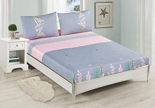 Juego de Sábanas 100% Microfibra de Poliester Suave 4 Piezas - Encimera 210x270cm, Bajera 135x200+25cm y 2 Funda Almohada 50x75cm (Plume Lila)