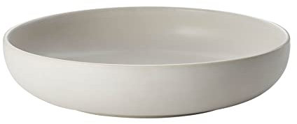 ROCKZZERO 6 Pastateller im Set - Steingut, spülmaschinenfest und temperaturbeständig - Bowls aus umweltfreundlichen Rohstoffen - Hellgrau - 22 cm Durchmesser - 5 cm Höhe - 750 ml