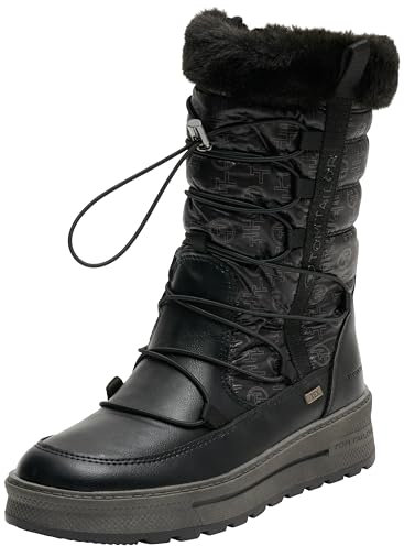 Tom Tailor Damen 4290120011 Schneestiefel, Black, 39 EU