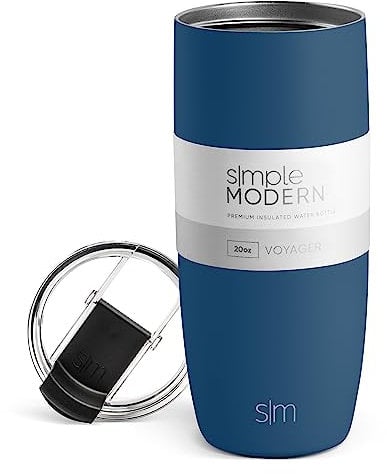 Simple Modern Travel Coffee Mug Tumbler with Flip Lid | Reusable Insulated Stainless Steel Cold Brew Iced Coffee Cup Thermos | Gifts for Women Men Him Her | Voyager Collection | 20oz | Slumberland