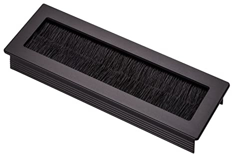 SOTECH 2 x Kabeldurchlass Toledo aus Alu schwarz eloxiert 150 x 70 mm | Einbaumaß: 140 x 62 x 15,3 mm Kabeldurchführung