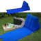 Cepewa Strandmatte Rückenkissen aufblasbar │ 140x40cm PVC beflockt blau │ Liege für Strand Schwimmbad (1 x Strandmatte blau)
