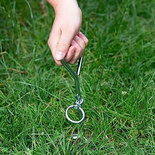 PNJB, Outdoor Tie Stake Pet Dog Animal Tether Steel Corkscrew Garden Caravan Camping, Heavy Duty Dog Tie Out Stake Pet Leash Anchor Stake for Outdoor Camping (1 Pcs)
