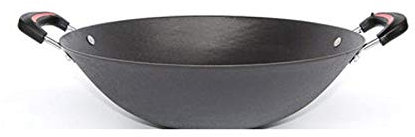 OQHAIR Cucina in ghisa u, Cucina Grande u Padella a Fondo Tondo, Padella binaurale Antiaderente Non Rivestita, Casseruola Cucina Cucina u Pentole (Dimensioni : 40cm) (40cm)