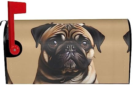 Briefkastenabdeckung mit Mops-Motiv, Größe 45,7 x 53,3 cm, für den Außenbereich, Zuhause, Garten, Dekoration