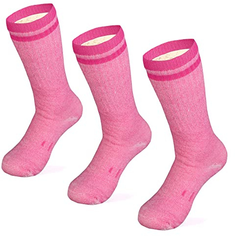 MERIWOOL Merino Wool Hiking Socks for Men and Women – 3 Pairs Midweight Cushioned Thermal Socks – Warm and Breathable