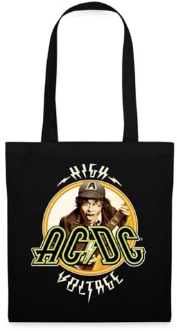 Spreadshirt AC/DC Logo High Voltage Angus Young Stoffbeutel