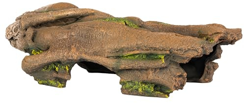 Orchid Valley Lizard, Snake or Reptile Hide. Large Hollow Log for Terrarium. Bearded Dragon or Gecko Tank Accessories. Natural Looking Basking Platform, Axolotl, Python Hideout. (XL-Version 2)
