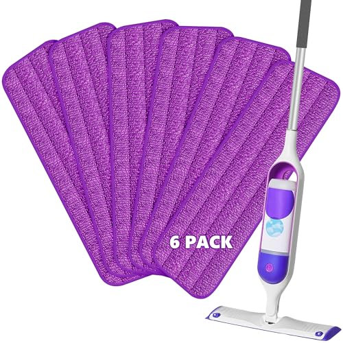 Reusable Mop Refill Pads Compatible with Swiffer PowerMop, Microfiber Power Mop Cleaning Pads Replacement Machine Washable 15.3 x 5.1 inch - 6 Pack