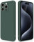 GiiYoon Cover per iPhone 15 Pro Custodia in Silicone, Custodia Antiurto Case Sottile in Silicone TPU con Strato Interno in Fibra e Protezione della Fotocamera, Verde