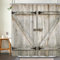 Ufeela Tenda da doccia rustica per porta da fienile, 182 x 182 cm (lunghezza x lunghezza), in legno vintage, con assi antiche, tenda da doccia per uomo di campagna occidentale, set da bagno, garage