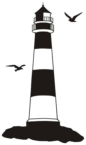 Selbstklebender Schwarz aus Leuchtturm Pvc, Abnehmbar Wandaufkleber | Fenster und Keramikfliesen, für Laden und Zuhause, kein Verziehen, ohne Rückstände