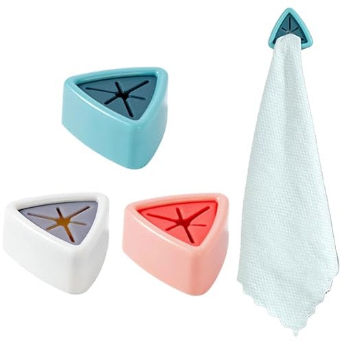 Tadipri 4 Pezzi Supporti per Strofinacci Appendi Strofinacci, Porta-Asciugamani per Cucina, Bagno e Casa Porta Asciugamani Porta Strofinacci Gancio (Verde/Bianco/Rosa/Verde Scuro)