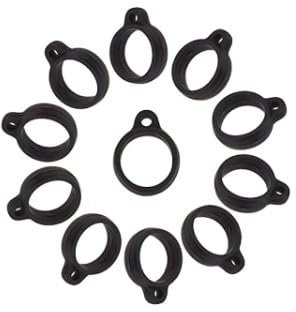 20Pcs Black Anti-Lost Silicone Rubber Rings Band Holder Multipurpose Adjustable Cases Necklace Lanyard Replacement Pendant Carrying Kit Diameter 8mm (17 Pcs Black 8mm/0.3inch) Convenient to Carry