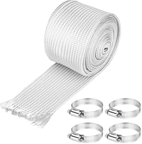Abgasschlauch Für Stromerzeuger 25mm, Auspuff Dichtmasse, High Temp Fiberglass Sleeving Hitzeschutzschlauch Standheizung Schlauch Standheizung Abgasrohr Isolierung Hitzeschutz