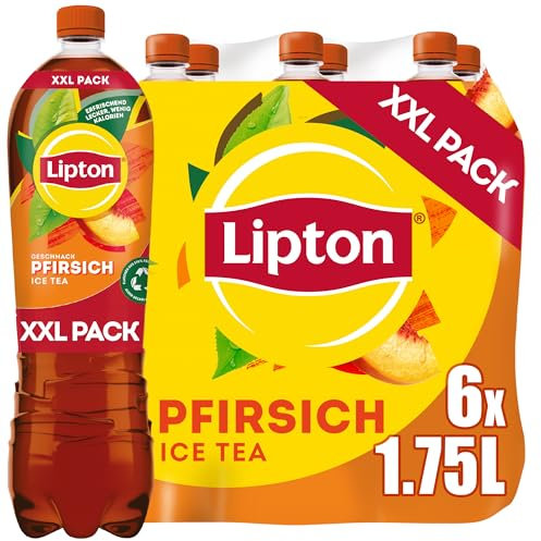LIPTON ICE TEA Peach, Eistee mit Pfirsich Geschmack, EINWEG (6 x 1.75 l)