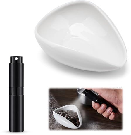 Coffee Dosing Cup and Spray Bottle Set, Coffee Bean Dosing Cup Dosing Tray Espresso Accessories Coffee, Ceramic Dosing Tray, Coffee Accessories for Dining Room Hotel Family