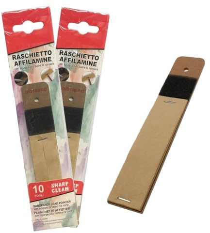 2 Stück Kantenschärfer aus feinem Glaspapier, Minenschärfer für Minen, Buntstifte, Kreide, Holzkohle, Kompass, Bleistift, Papier, Glas, Schaber, Klingen aus Glaspapier, Spitzer