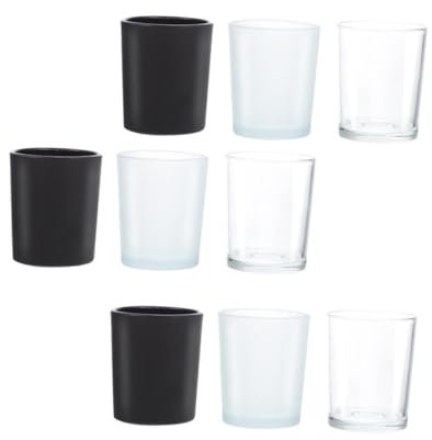 PRETYZOOM 9piezas Copas De Vela De Vidrio Recipiente Reutilizable para Velas Decoración De Hogar