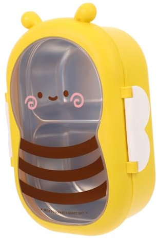 OKUMEYR Lunchbox Edelstahl Auslaufsicher Isolierte Bento Kasten Mit Fächern Bienenförmiger Kompakter Essensbehälter Für Büro Und Outdoor