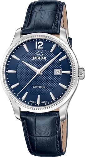 JAGUAR Swiss Made Herrenuhr Analog aus Edelstahl 316L Blau | Quarzuhr, Kalender, Widerstandsfähiges Glas, Wasserdicht 5 ATM, J1042/3, Acamar, Swiss Made