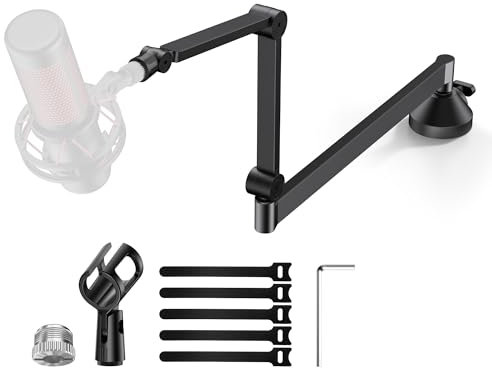 InnoGear Low Profile Mic Arm, 360° Rotatable Microphone Arm Stand Foldable Desk Mic Boom Arm with 3/8 to 5/8 Adapter for Fifine AM8 K669B Blue Yeti HyperX QuadCast SoloCast AT2020 and Other Mics