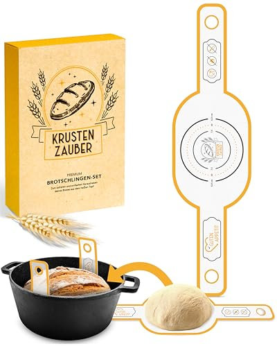 KRUSTENZAUBER Ovale Brotschlinge aus langlebigen Silikon als Brot backen Zubehör - Die Brotbackmatte sorgt für reibungsloses Heben des Brotes aus dem Topf - Backmatte Brot, Bread mat, Back matte