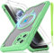 for iPhone 11 Pro Max Case, Translucent Matte Back with Magsafe Magnetic Slim Shockproof Protective Case with Lanyard Strap and 2*9H Tempered Glass Screen Protector Phone Cover 6.5-inch-Green