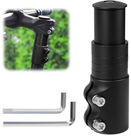 Bike Stem Riser 120mm Bicycle Handlebar Stem Extender for 1-1/8 28.6mm Fork,Aluminum Alloy Bicycle Handlebar Raiser Adapter with Hex Keys for Mountain Bike MTB Road BMX Black