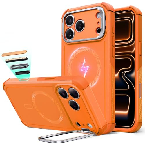 ESR for iPhone 17 Pro Case Flex Stand, for MagSafe, Rugged, Orange | Camera Control, 7X Military-Grade Drop Protection, Magnetic Phone Case, Shock-Absorbing Rugged Cover