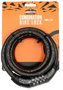 Tru Tension | Combination Bike Lock | Bike/Motorbike Accessories | Protect Your Bike, Scooter, E-Bike & All Valuable Equipment | 12mm x 1.5m
