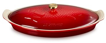 Le Creuset Stoneware Heritage Fish Baker, 1.7 qt., Cerise