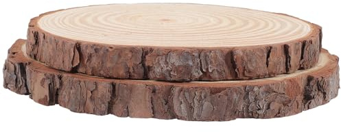 PACKOVE Garden Stepping Stones Outdoor Wood Log 2Pcs 20-23Cm Diameter 2Cm Thickness Lawn Pathway Paving Slabs