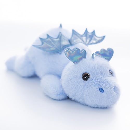 Drachen Kuscheltier ，Drache Plüschtier Kuscheln Dragon Plush Weich Drachen Stofftier，Ideal für die Wohnraumgestaltung und als Geschenk für Jungen und Mädchen (Blau)