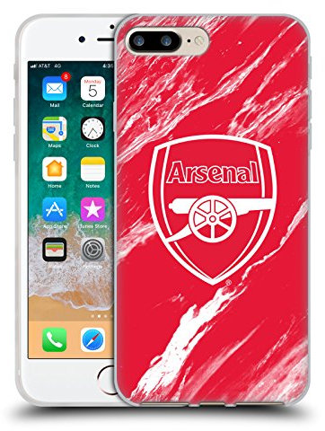 Head Case Designs Officially Licensed Arsenal FC Red Marble Crest Patterns Gel Case [Military Grade Protection] Compatible With Apple iPhone 7 Plus/iPhone 8 Plus