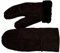 Sonia Originelli Fausthandschuhe Leder Schaf Lammfell Patchwork Fäustlinge Farbe Braun, Größe XL