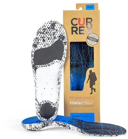 CURREX HikePro Einlegesohle – Deine neue Dimension des Wanderns. Dynamische Performance Einlegesohle für Walking, Hiking oder Spaziergänge,Blau (High Profile),EU 34,5-36,5 (Tag XS)