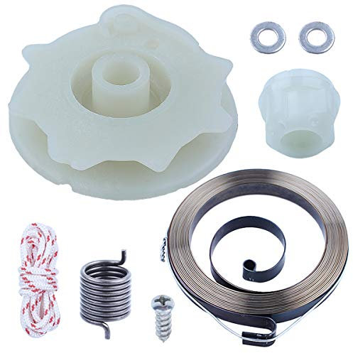 Adefol Motosega Avviamento a Strappo Molla puleggia Kit per Poulan PP4218 PP4620AV PPB4018 SM4218AV con Molla di Recupero con mozzo, Fune di avviamento, bullone con per 530071966