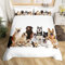 Loussiesd Tier Thema 2 Teilig 155x220 cm Bettwäsche Set Süß Haustiere Hund Microfaser Bettbezug Set für Jungen Mädchen Weich Atmungsaktiv Betten Set mit Reißverschluss und 1 Kissenbezug 80x80 cm