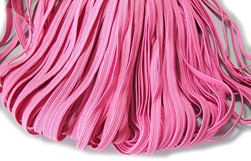PrettyBoutique 6mm Corded Flat Cord Thin Elastic Dressmaking Waistband Headbands (Hot Pink, 3 Metres)